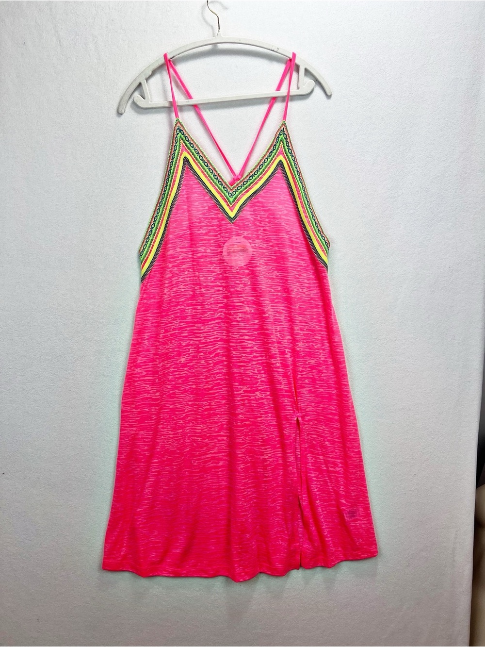 Pitusa Inca Slip Dress Hot Pink OS Petite Beachwear Coverup NWT